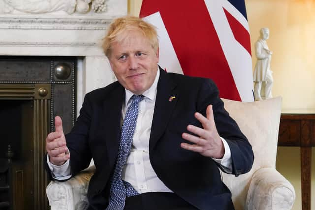 Prime Minister Boris Johnson is seen during his meeting with the Prime Minister of Estonia, Kaja Kallas, in 10 Downing Street, London, ahead of talks. Picture date: Monday June 6, 2022.