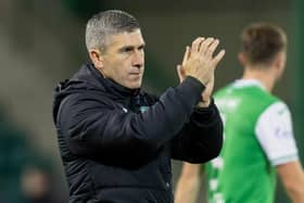 Hibs manager Nick Montgomery after the 2-2 draw with Ross County. (Photo by Ross Parker / SNS Group)
