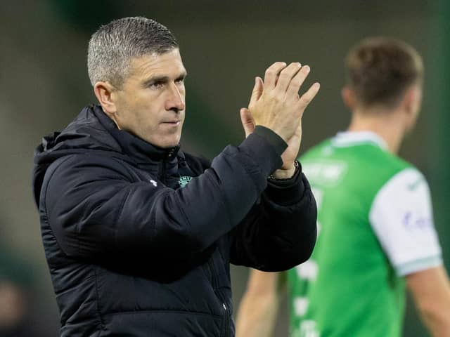 Hibs manager Nick Montgomery after the 2-2 draw with Ross County. (Photo by Ross Parker / SNS Group)