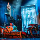 Chris Jordan-Marshall as Tom Wingfield, Sara Stewart as Amanda Wingfield and Amy Conachan as Laura Wingfield in The Glass Menagerie