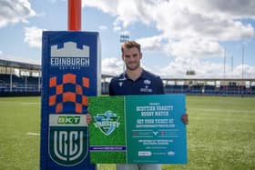 Matt Currie promotes the varsity match between University of Edinburgh and St Andrews University which takes place at Edinburgh Rugby’s Hive Stadium on Saturday September 21.