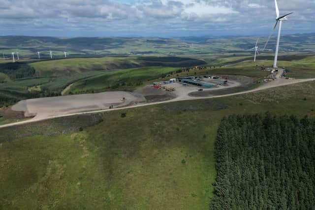 The Sanquhar II Community Wind Farm under construction.