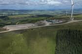 The Sanquhar II Community Wind Farm under construction.