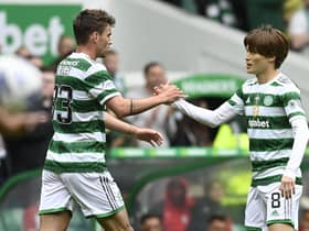 Celtic's Kyogo Furuhashi and Matt O'Riley are attracting transfer interest.  (Photo by Rob Casey / SNS Group)