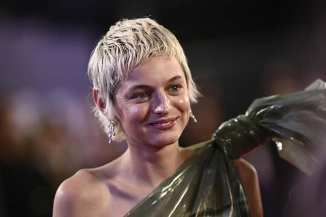 Emma Corrin attends the My Policeman European Premier. Picture: Gareth Cattermole/Getty Images for BFI