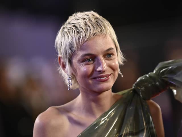 Emma Corrin attends the My Policeman European Premier. Picture: Gareth Cattermole/Getty Images for BFI