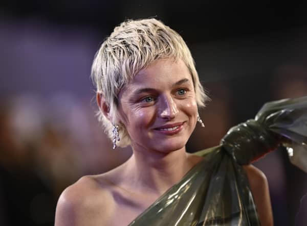 Emma Corrin attends the My Policeman European Premier. Picture: Gareth Cattermole/Getty Images for BFI