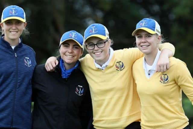 Hannah Darling, second right, shone in last year's Junior Solheim Cup and has now secured a four-year scholarship at one of the top US colleges