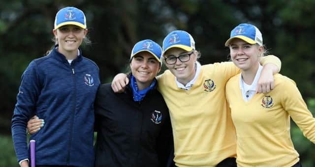 Hannah Darling, second right, shone in last year's Junior Solheim Cup and has now secured a four-year scholarship at one of the top US colleges