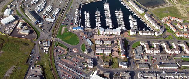 An industry source said it could take more than five years to complete the Ardrossan harbour upgrade for larger ferries. (Photo by Peel Ports Group)