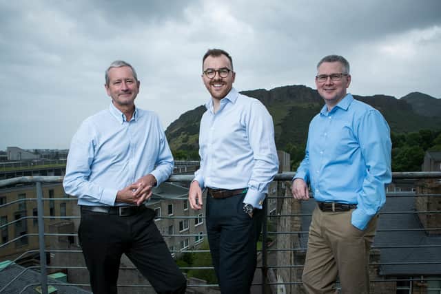 L-R: Iain McCready, COO of Approov; Craig McGill of Maven Capital and Jae Hossell, CTO of Approov. Picture by Andrew Cawley