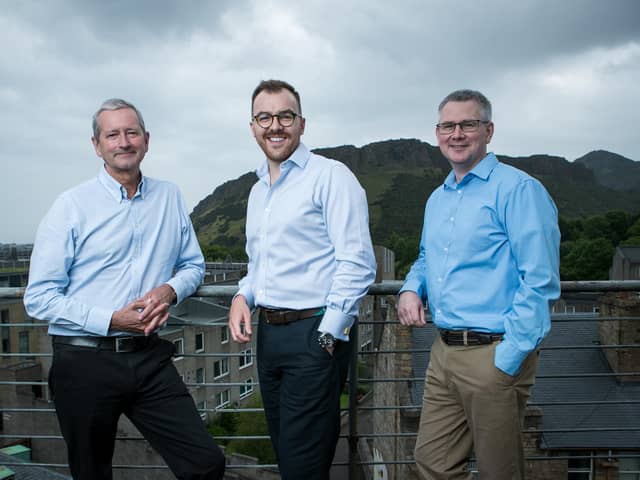 L-R: Iain McCready, COO of Approov; Craig McGill of Maven Capital and Jae Hossell, CTO of Approov. Picture by Andrew Cawley
