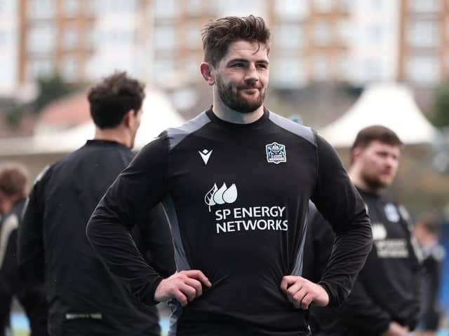 Ally Miller during a Glasgow Warriors open training session at Scotstoun.