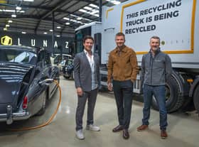 David Beckham with Lunaz founders David Lorenz and Jon Hilton