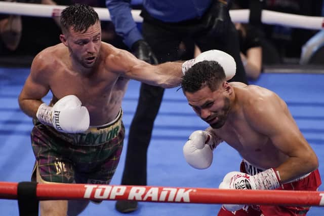 Josh Taylor defeated Jose Ramirez over 12 rounds on Saturday. Picture: John Locher/AP