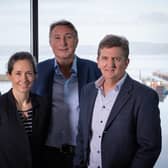 Jimmy Williamson, executive director, net zero, Scottish National Investment Bank; Laura Fidao, investment director, net zero, Scottish National Investment Bank; Jon Machin, executive director, Subsea Micropiles; Derek Robertson, CEO and founder, Subsea Micropiles. Picture: Nick Mailer