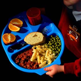 A school dinner in a primary school. Picture: Anthony Devlin/PA Wire