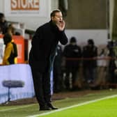 Rangers manager Michael Beale shouts instructions during the 3-2 win last December in Aberdeen.