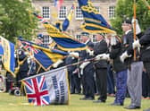 Standard Bearers, who joined military personnel, alongside Falklands veterans and members of the wider armed forces community, to remember the 40th anniversary of the end of the conflict, during a parade and service of remembrance in Edinburgh.