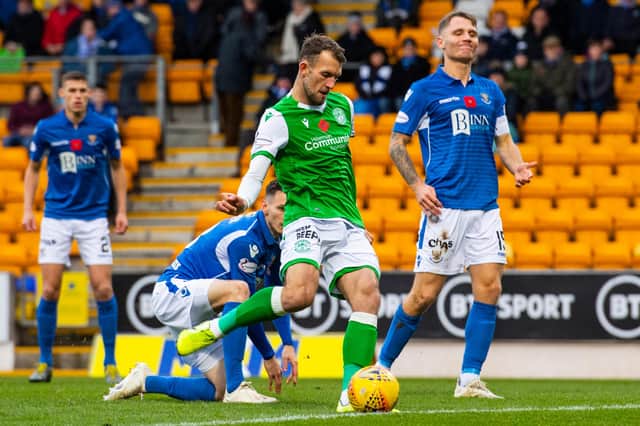 Hibs striker Christian Doidge bagged a hat-trick against St Johnstone last season. (Photo by Alan Harvey/ SNS Group)
