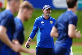 Scotland manager Steve Clarke during a training session at Stadion am Groben in Garmisch-Partenkirchen, Germany. Picture date: Saturday June 22, 2024.