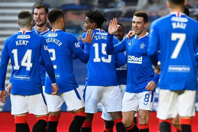 Ryan Jack celebrates after scoring to make it 4-0 Rangers during a Scottish Premiership match between Rangers and Ross County at Ibrox, on January 23, 2021, in Glasgow, Scotland. (Photo by Rob Casey / SNS Group)