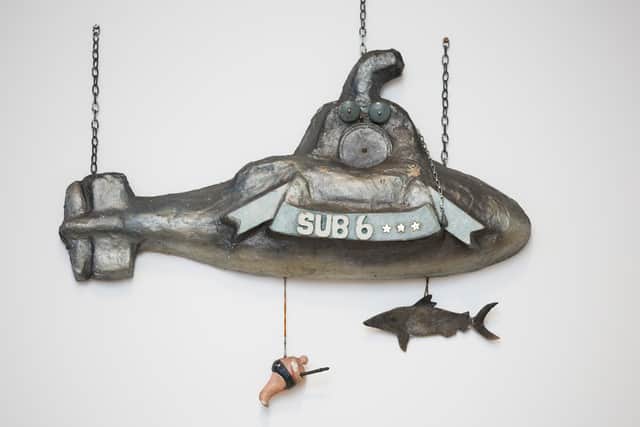 Sub Club submarine, Lesley Banks, papier mache model, c1987 Courtesy of Brian Mullen PIC: Michael McGurk