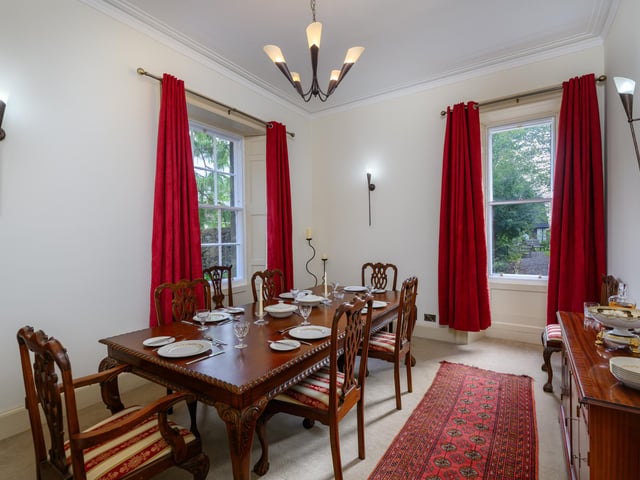 The dining room is perfect for entertaining