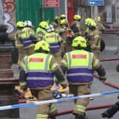 More than 100 firefighters have been involved in battling the large fire on George IV Bridge. Pic: Matt Donlan