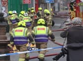 More than 100 firefighters have been involved in battling the large fire on George IV Bridge. Pic: Matt Donlan