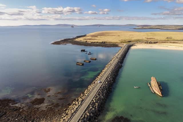 The Churchill Barriers were built to protect the British fleet during World War II, but have long served as a lifeline link for island communities. Picture: Orkney.com