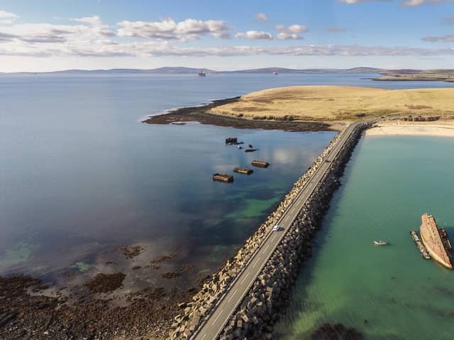 The Churchill Barriers were built to protect the British fleet during World War II, but have long served as a lifeline link for island communities. Picture: Orkney.com