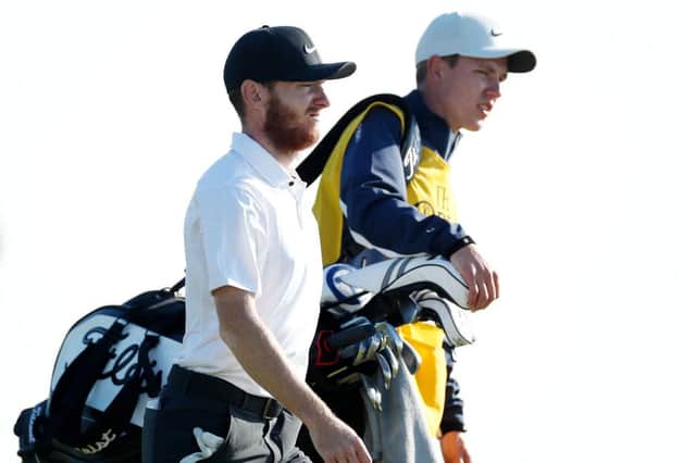 Laird Shepherd and caddie Andrew Davidson are being reunited for his appearance in The Masters. Picture: Oisin Keniry/Getty Images.