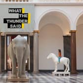 Installation view of the Kenny Hunter exhibition at Aberdeen Art Gallery