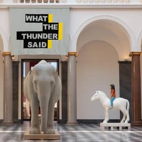 Installation view of the Kenny Hunter exhibition at Aberdeen Art Gallery