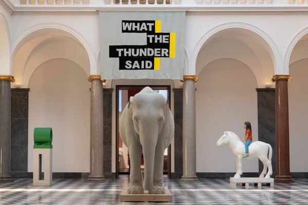 Installation view of the Kenny Hunter exhibition at Aberdeen Art Gallery