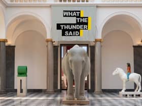 Installation view of the Kenny Hunter exhibition at Aberdeen Art Gallery