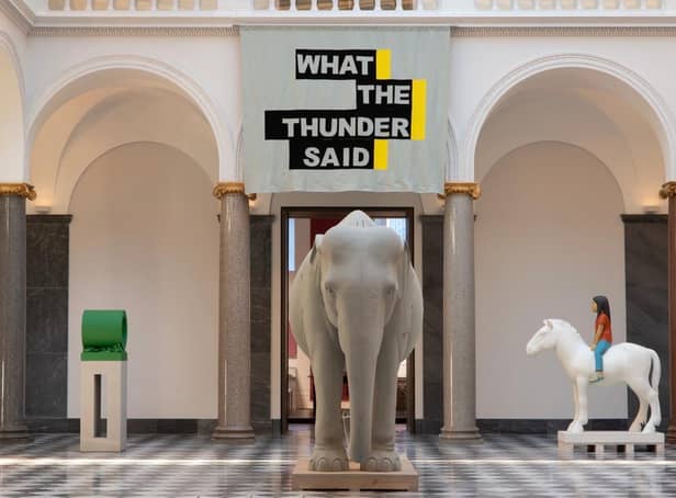 Installation view of the Kenny Hunter exhibition at Aberdeen Art Gallery
