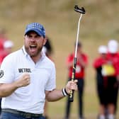 Richie Ramsay celebrates on the 18th green after winning the Cazoo Classic at Hillside. Picture: Warren Little/Getty Images.