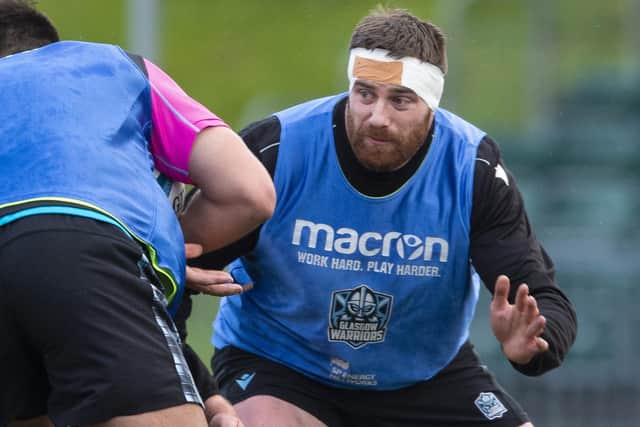 Simon Berghan trains with Glasgow Warriors ahead of facing Stormers on Sunday.  (Photo by Ross MacDonald / SNS Group)