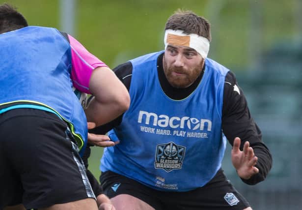 Simon Berghan trains with Glasgow Warriors ahead of facing Stormers on Sunday.  (Photo by Ross MacDonald / SNS Group)