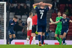 Scotland were denied a win in stoppage-time against Poland. (Photo by Ross MacDonald / SNS Group)