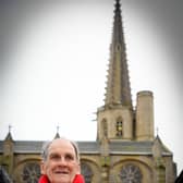 Andrew  Wedderburn-Bethune at Mirepoix Cathedral. PIC: Mirepoix Photos.