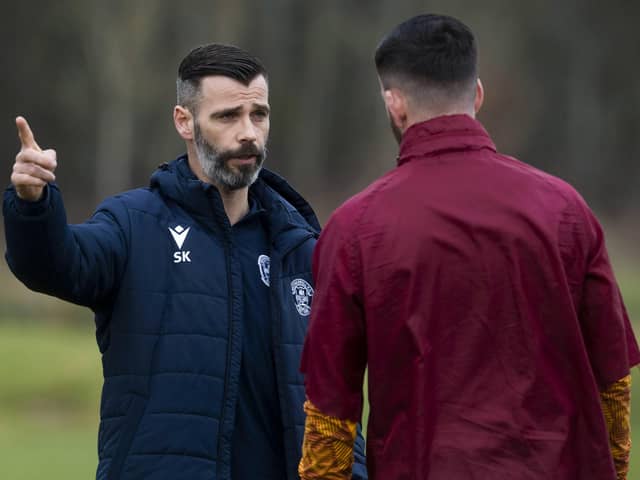Motherwell interim manager Stuart Kettlewell takes training ahead of Wednesday's hosting of St Mirren. (Photo by Craig Foy / SNS Group)