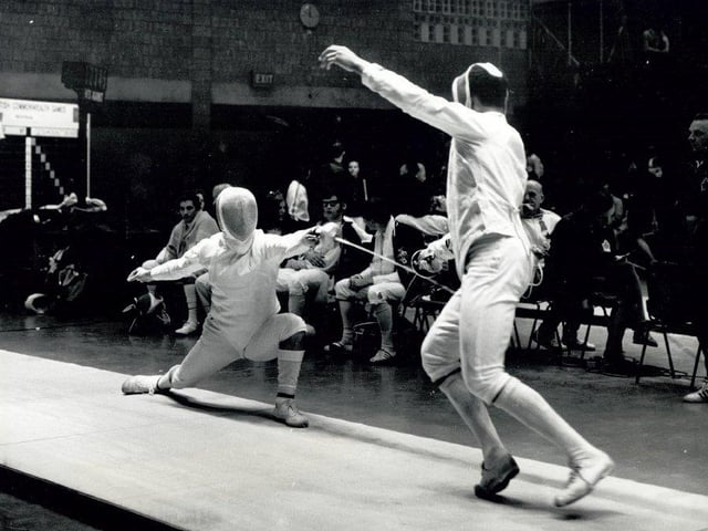 The fencing competition at the 1970 Games.