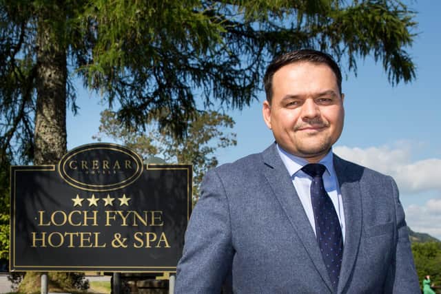 Crerar Hotels CEO Chris Wayne-Wills outside the Loch Fyne Hotel and Spa. Picture: Robert Perry