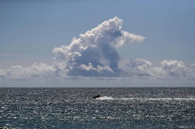 A jetskier photographed off the beach at Bournemouth picture: PA