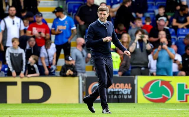 Rangers manager Steven Gerrard pictured during his team's 4-2 Premiership victory over Ross County in Dingwall on Sunday. (Photo by Alan Harvey / SNS Group)