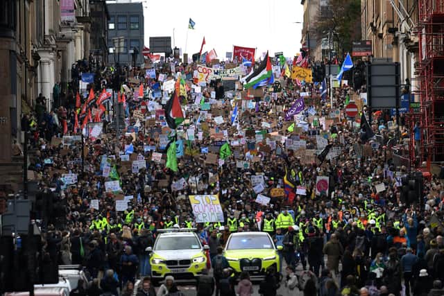 Young protesters take part in the Fridays For Future rally in Glasgow last week (Picture: Daniel Leal-Olivas/AFP via Getty Images)