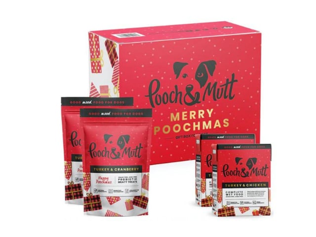 Make sure your dog enjoys the festive celebrations this Christmas with this special dog food pack from Pooch & Mutt. Contains two turkey and chicken Christmas dinner complete wet food cartons, and two packs of turkey & cranberry probiotic meaty treats, in a Christmassy gift box. Priced at £12 from www.guidedogsshop.com.